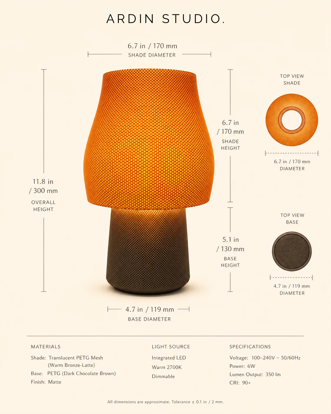Dome Mushroom Table Lamp